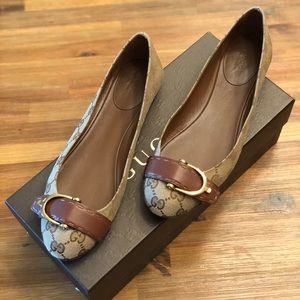 Authentic Gucci GG Pattern Ballet Flats